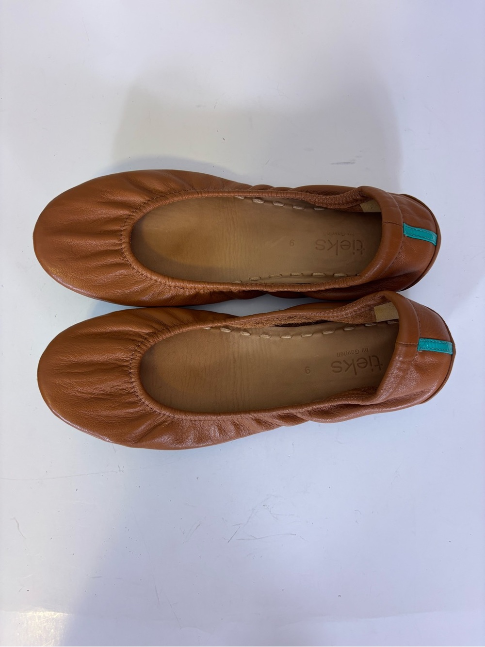 Tieks Cognac Tan Leather Ballet Flats 9
